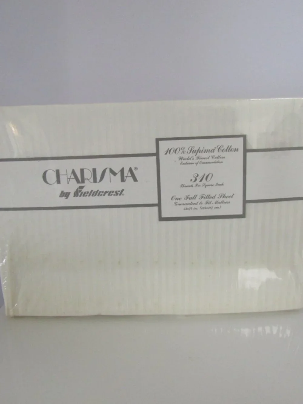 Fieldcrest Charisma Imperial Stripe Full Sheet Set 310TC Supima Cotton NIP VTG